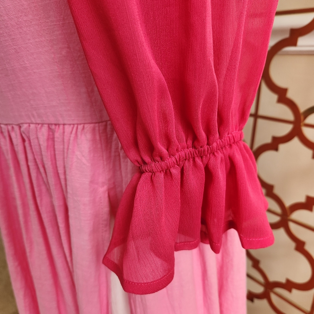 Jealous Tomato Sheer Blouse w/Bowtie & Peasant Sleeves - Picture 4 of 16